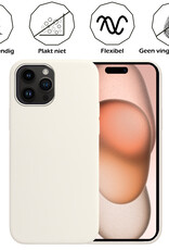 Nomfy Hoesje Geschikt voor iPhone 15 Pro Hoesje Siliconen Cover Case - Hoes Geschikt voor iPhone 15 Pro Hoes Back Case - 2-PACK - Wit