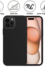 Nomfy Hoesje Geschikt voor iPhone 15 Pro Max Hoesje Siliconen Cover Case - Hoes Geschikt voor iPhone 15 Pro Max Hoes Back Case - 2-PACK - Zwart