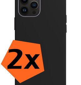Nomfy Nomfy iPhone 15 Pro Max Hoesje Siliconen - Zwart - 2 PACK