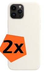 Nomfy Hoesje Geschikt voor iPhone 15 Pro Max Hoesje Siliconen Cover Case - Hoes Geschikt voor iPhone 15 Pro Max Hoes Back Case - 2-PACK - Wit