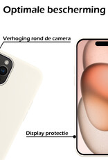 Nomfy Hoesje Geschikt voor iPhone 15 Pro Max Hoesje Siliconen Cover Case - Hoes Geschikt voor iPhone 15 Pro Max Hoes Back Case - 2-PACK - Wit