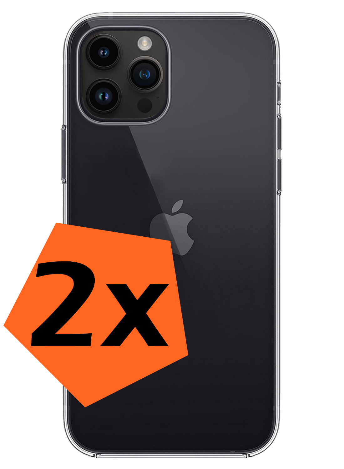 Nomfy Hoesje Geschikt voor iPhone 15 Pro Max Hoesje Siliconen Cover Case - Hoes Geschikt voor iPhone 15 Pro Max Hoes Back Case - 2-PACK - Transparant