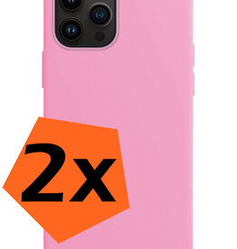 Nomfy Nomfy iPhone 15 Pro Max Hoesje Siliconen - Lichtroze - 2 PACK