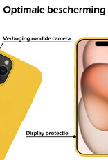 Nomfy Hoesje Geschikt voor iPhone 15 Pro Max Hoesje Siliconen Cover Case - Hoes Geschikt voor iPhone 15 Pro Max Hoes Back Case - Geel