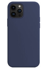 Nomfy Hoesje Geschikt voor iPhone 15 Pro Max Hoesje Siliconen Cover Case - Hoes Geschikt voor iPhone 15 Pro Max Hoes Back Case - Donkerblauw