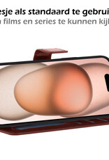 Nomfy Hoesje Geschikt voor iPhone 15 Hoes Bookcase Flipcase Book Cover - Hoes Geschikt voor iPhone 15 Hoesje Book Case - Bruin