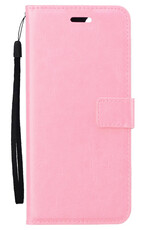 Nomfy Hoesje Geschikt voor iPhone 15 Hoes Bookcase Flipcase Book Cover - Hoes Geschikt voor iPhone 15 Hoesje Book Case - Lichtroze