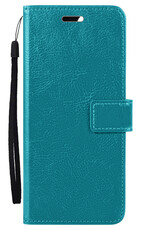 Nomfy Hoesje Geschikt voor iPhone 15 Hoes Bookcase Flipcase Book Cover - Hoes Geschikt voor iPhone 15 Hoesje Book Case - Turquoise