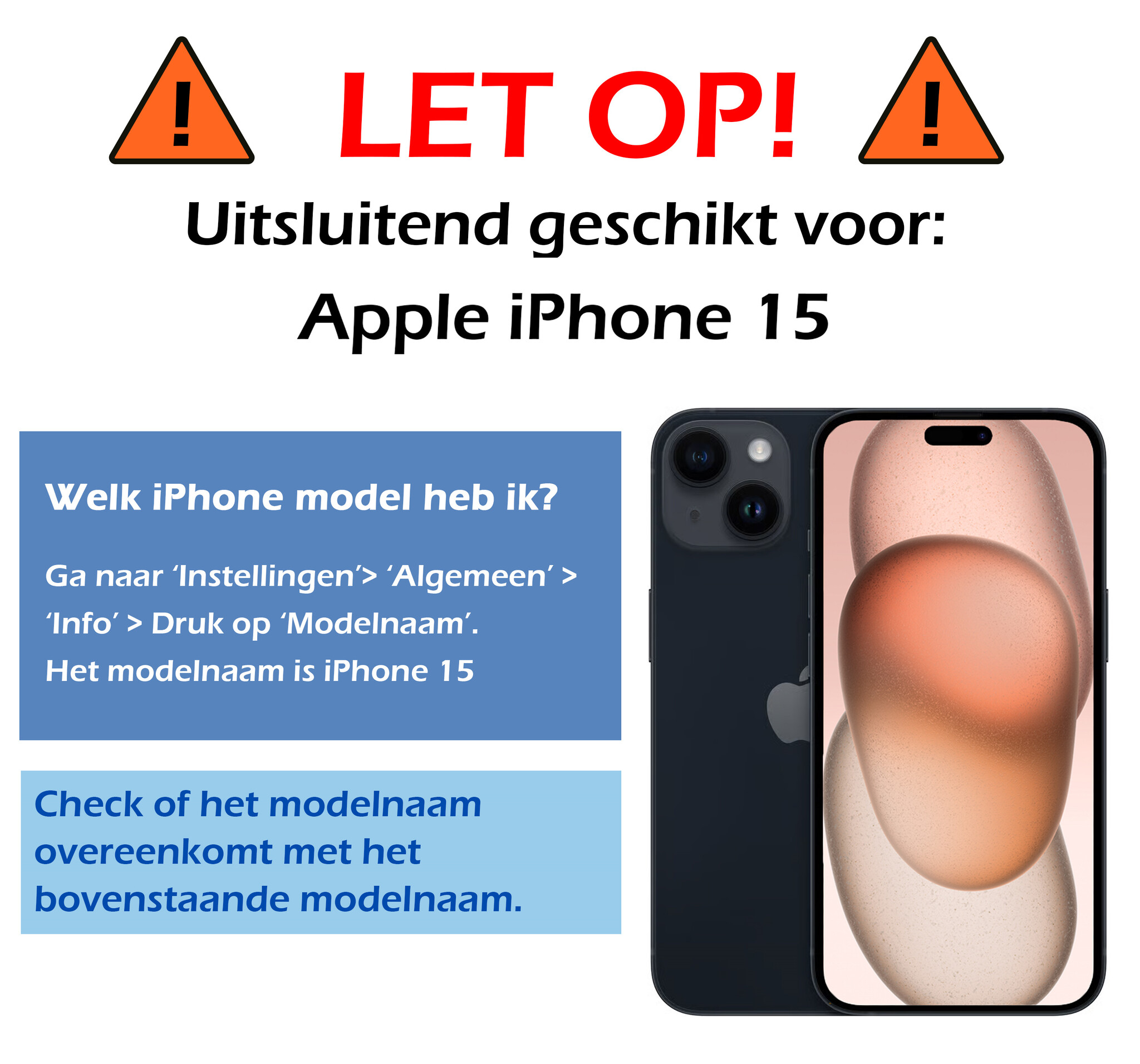 Nomfy Hoesje Geschikt voor iPhone 15 Hoes Bookcase Flipcase Book Cover - Hoes Geschikt voor iPhone 15 Hoesje Book Case - Zwart