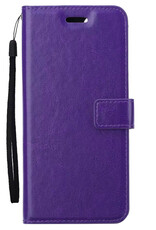 Nomfy Hoesje Geschikt voor iPhone 15 Pro Hoes Bookcase Flipcase Book Cover - Hoes Geschikt voor iPhone 15 Pro Hoesje Book Case - Paars