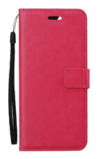 Nomfy Hoesje Geschikt voor iPhone 15 Pro Hoes Bookcase Flipcase Book Cover - Hoes Geschikt voor iPhone 15 Pro Hoesje Book Case - Donkerroze