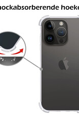 Nomfy Hoesje Geschikt voor iPhone 15 Pro Hoesje Shock Proof Cover Case Shockproof Met Screenprotector - Hoes Geschikt voor iPhone 15 Pro Hoes Siliconen Back Case - Transparant