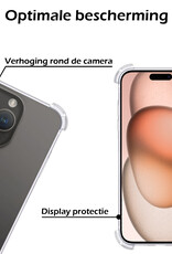 Nomfy Hoesje Geschikt voor iPhone 15 Pro Max Hoesje Shock Proof Cover Case Shockproof Met 2x Screenprotector - Hoes Geschikt voor iPhone 15 Pro Max Hoes Siliconen Back Case - Transparant