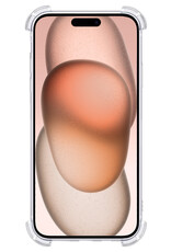 Nomfy Hoesje Geschikt voor iPhone 15 Hoesje Pasjeshouder Shockproof Pas Houder Met Screenprotector - Hoesje Geschikt voor iPhone 15 Hoes Met Kaarthouder - Transparant