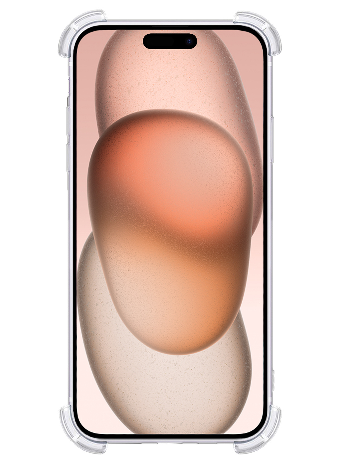 Nomfy Hoesje Geschikt voor iPhone 15 Hoesje Pasjeshouder Shockproof Pas Houder Met Screenprotector - Hoesje Geschikt voor iPhone 15 Hoes Met Kaarthouder - Transparant