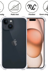 Nomfy Hoesje Geschikt voor iPhone 15 Plus Hoesje Pasjeshouder Shockproof Pas Houder Met Screenprotector - Hoesje Geschikt voor iPhone 15 Plus Hoes Met Kaarthouder - Transparant