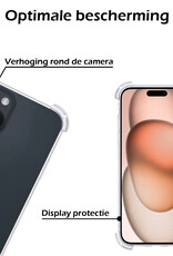 Nomfy Hoesje Geschikt voor iPhone 15 Plus Hoesje Pasjeshouder Shockproof Pas Houder Met Screenprotector - Hoesje Geschikt voor iPhone 15 Plus Hoes Met Kaarthouder - Transparant