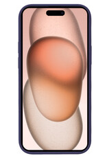 Nomfy Hoesje Geschikt voor iPhone 15 Hoesje Siliconen Cover Case Met Screenprotector - Hoes Geschikt voor iPhone 15 Hoes Back Case - Donkerblauw