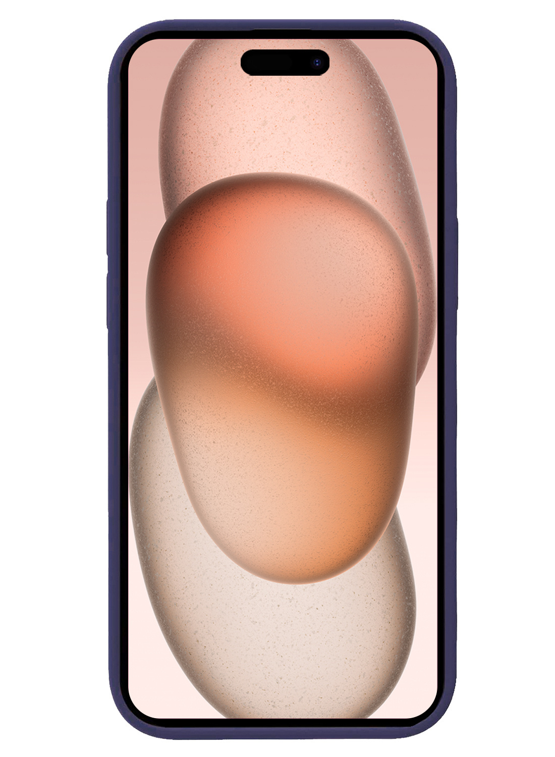 Nomfy Hoesje Geschikt voor iPhone 15 Hoesje Siliconen Cover Case Met Screenprotector - Hoes Geschikt voor iPhone 15 Hoes Back Case - Donkerblauw