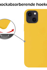 Nomfy Hoesje Geschikt voor iPhone 15 Hoesje Siliconen Cover Case Met Screenprotector - Hoes Geschikt voor iPhone 15 Hoes Back Case - Geel