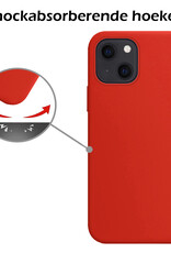 Nomfy Hoesje Geschikt voor iPhone 15 Hoesje Siliconen Cover Case Met Screenprotector - Hoes Geschikt voor iPhone 15 Hoes Back Case - Rood