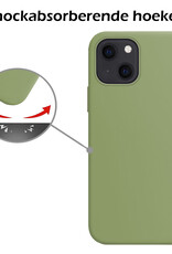 Nomfy Hoesje Geschikt voor iPhone 15 Hoesje Siliconen Cover Case Met 2x Screenprotector - Hoes Geschikt voor iPhone 15 Hoes Back Case - Groen