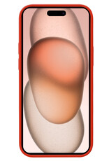 Nomfy Hoesje Geschikt voor iPhone 15 Hoesje Siliconen Cover Case Met 2x Screenprotector - Hoes Geschikt voor iPhone 15 Hoes Back Case - Rood