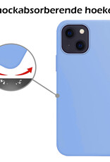 Nomfy Hoesje Geschikt voor iPhone 15 Plus Hoesje Siliconen Cover Case Met Screenprotector - Hoes Geschikt voor iPhone 15 Plus Hoes Back Case - Lichtblauw