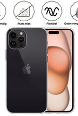 Nomfy Hoesje Geschikt voor iPhone 15 Pro Hoesje Siliconen Cover Case Met Screenprotector - Hoes Geschikt voor iPhone 15 Pro Hoes Back Case - Transparant