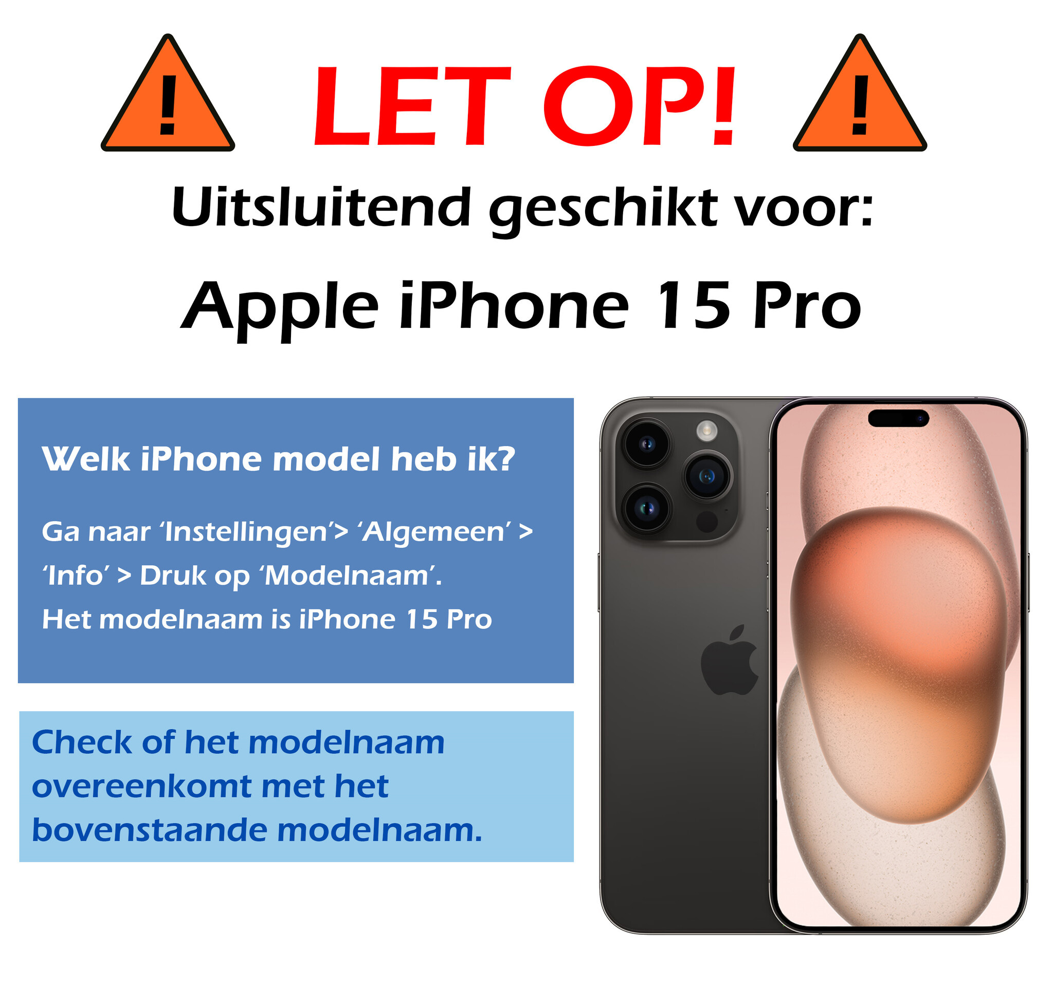 Nomfy Hoesje Geschikt voor iPhone 15 Pro Hoesje Siliconen Cover Case Met 2x Screenprotector - Hoes Geschikt voor iPhone 15 Pro Hoes Back Case - Donkerblauw