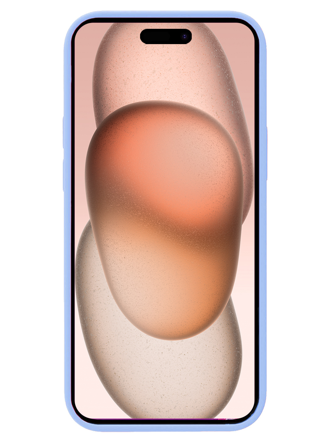 Nomfy Hoesje Geschikt voor iPhone 15 Pro Hoesje Siliconen Cover Case Met 2x Screenprotector - Hoes Geschikt voor iPhone 15 Pro Hoes Back Case - Lichtblauw