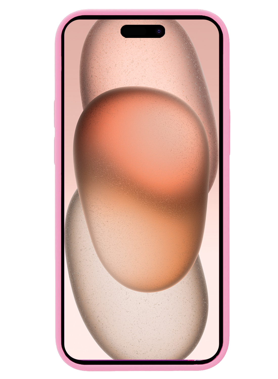 Nomfy Hoesje Geschikt voor iPhone 15 Pro Hoesje Siliconen Cover Case Met 2x Screenprotector - Hoes Geschikt voor iPhone 15 Pro Hoes Back Case - Lichtroze