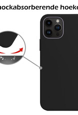 Nomfy Hoesje Geschikt voor iPhone 15 Pro Hoesje Siliconen Cover Case Met 2x Screenprotector - Hoes Geschikt voor iPhone 15 Pro Hoes Back Case - Zwart