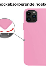 Nomfy Hoesje Geschikt voor iPhone 15 Pro Max Hoesje Siliconen Cover Case Met 2x Screenprotector - Hoes Geschikt voor iPhone 15 Pro Max Hoes Back Case - Lichtroze