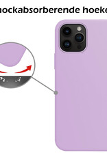Nomfy Hoesje Geschikt voor iPhone 15 Pro Max Hoesje Siliconen Cover Case Met 2x Screenprotector - Hoes Geschikt voor iPhone 15 Pro Max Hoes Back Case - Lila