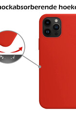 Nomfy Hoesje Geschikt voor iPhone 15 Pro Max Hoesje Siliconen Cover Case Met 2x Screenprotector - Hoes Geschikt voor iPhone 15 Pro Max Hoes Back Case - Rood
