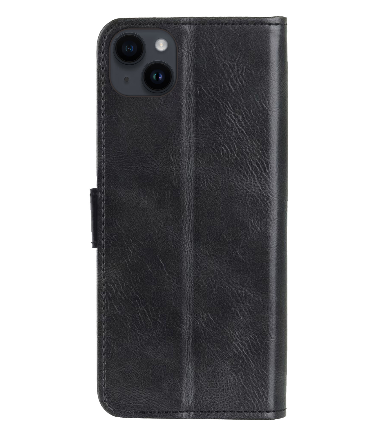 Nomfy Hoesje Geschikt voor iPhone 15 Hoes Bookcase Flipcase Book Cover Met Screenprotector - Hoes Geschikt voor iPhone 15 Hoesje Book Case - Zwart