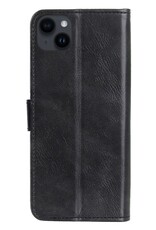 Nomfy Hoesje Geschikt voor iPhone 15 Hoes Bookcase Flipcase Book Cover Met 2x Screenprotector - Hoes Geschikt voor iPhone 15 Hoesje Book Case - Zwart