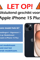 Nomfy Hoesje Geschikt voor iPhone 15 Plus Hoes Bookcase Flipcase Book Cover Met Screenprotector - Hoes Geschikt voor iPhone 15 Plus Hoesje Book Case - Lichtroze