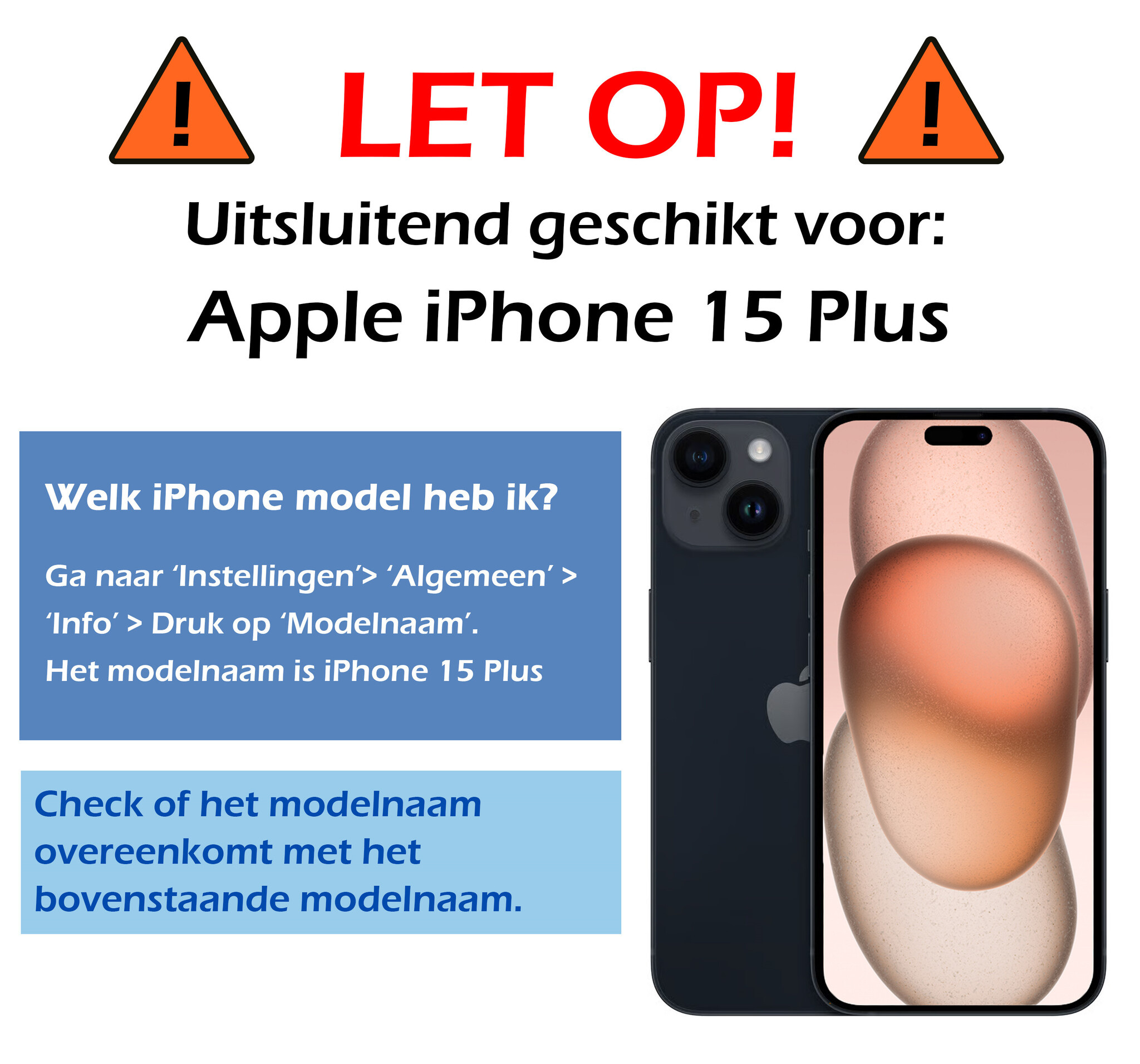 Nomfy Hoesje Geschikt voor iPhone 15 Plus Hoes Bookcase Flipcase Book Cover Met Screenprotector - Hoes Geschikt voor iPhone 15 Plus Hoesje Book Case - Lichtroze