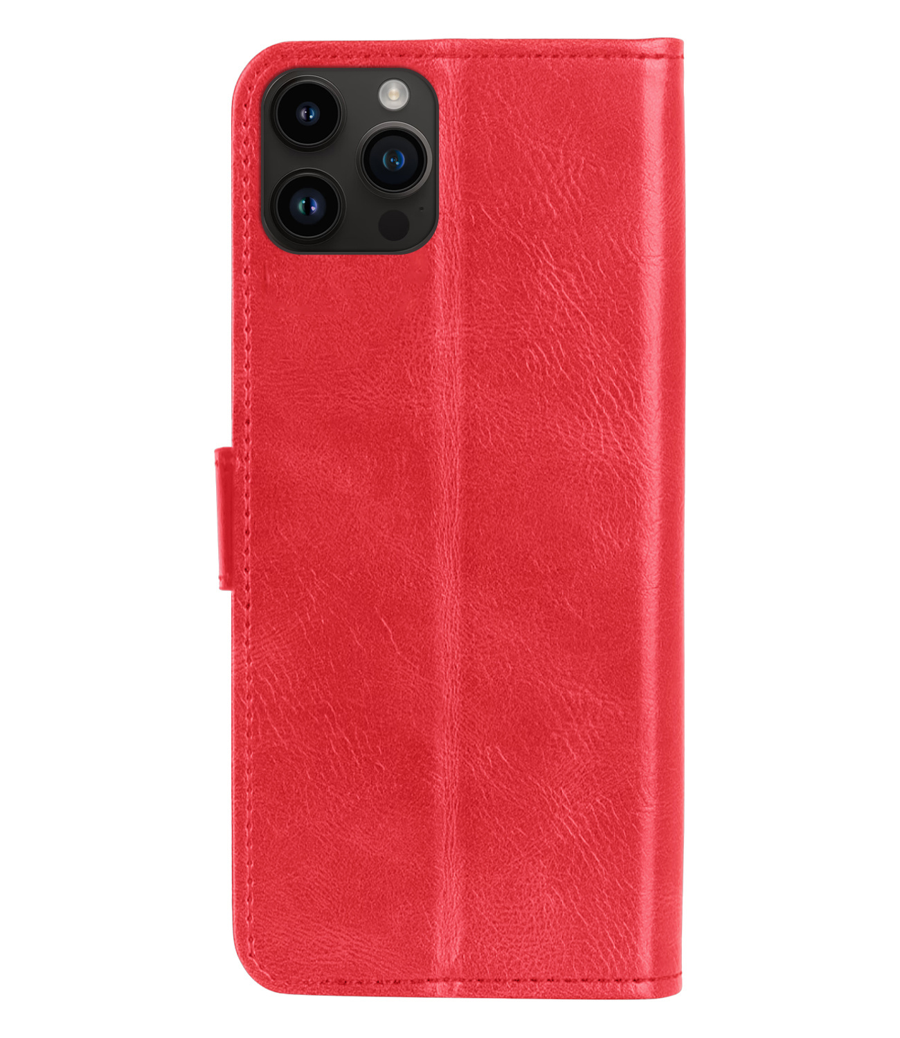 Nomfy Hoesje Geschikt voor iPhone 15 Pro Hoes Bookcase Flipcase Book Cover Met Screenprotector - Hoes Geschikt voor iPhone 15 Pro Hoesje Book Case - Rood