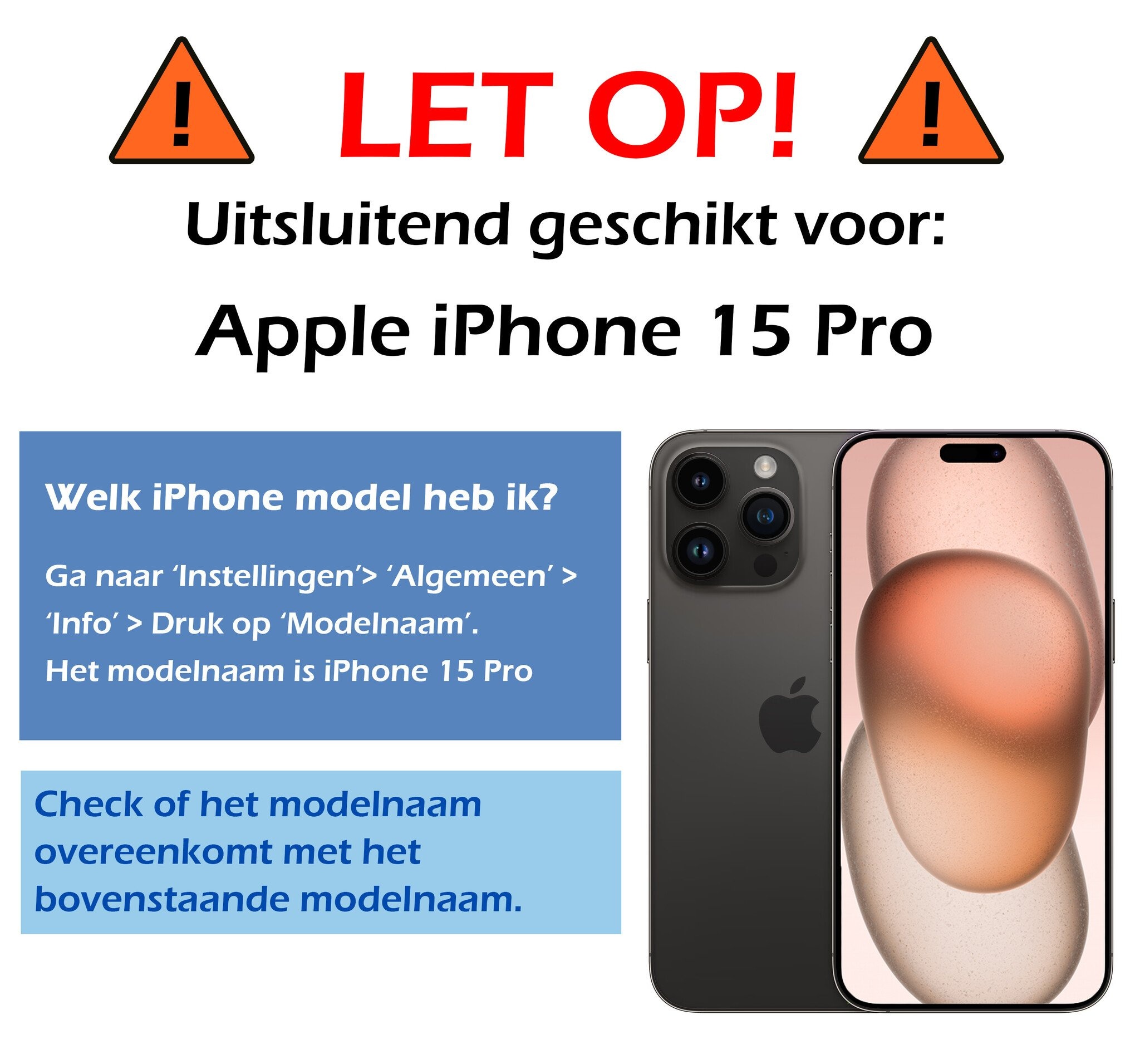 Nomfy Hoesje Geschikt voor iPhone 15 Pro Hoes Bookcase Flipcase Book Cover Met 2x Screenprotector - Hoes Geschikt voor iPhone 15 Pro Hoesje Book Case - Lichtroze