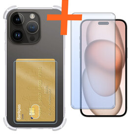 Nomfy Nomfy iPhone 15 Pro Max Hoesje Pashouder Met Screenprotector