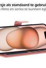 Nomfy Hoesje Geschikt voor iPhone 15 Pro Max Hoes Bookcase Flipcase Book Cover Met Screenprotector - Hoes Geschikt voor iPhone 15 Pro Max Hoesje Book Case - Rosé goud