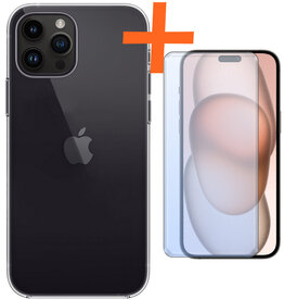 Nomfy Nomfy iPhone 15 Pro Hoesje Siliconen Met Screenprotector - Transparant