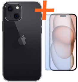 Nomfy Nomfy iPhone 15 Plus Hoesje Siliconen Met Screenprotector - Transparant