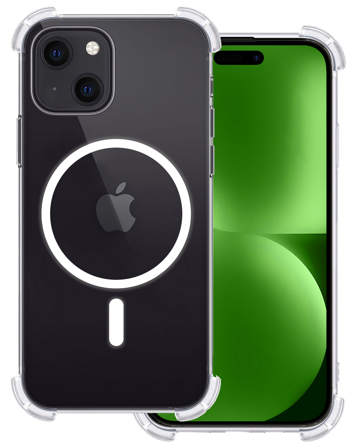 BASEY. Hoes Geschikt voor iPhone 15 Hoesje Magsafe Compatible Shock Proof Case Transparant - Hoesje Geschikt voor iPhone 15 Hoes Magsafe Cover Shockproof