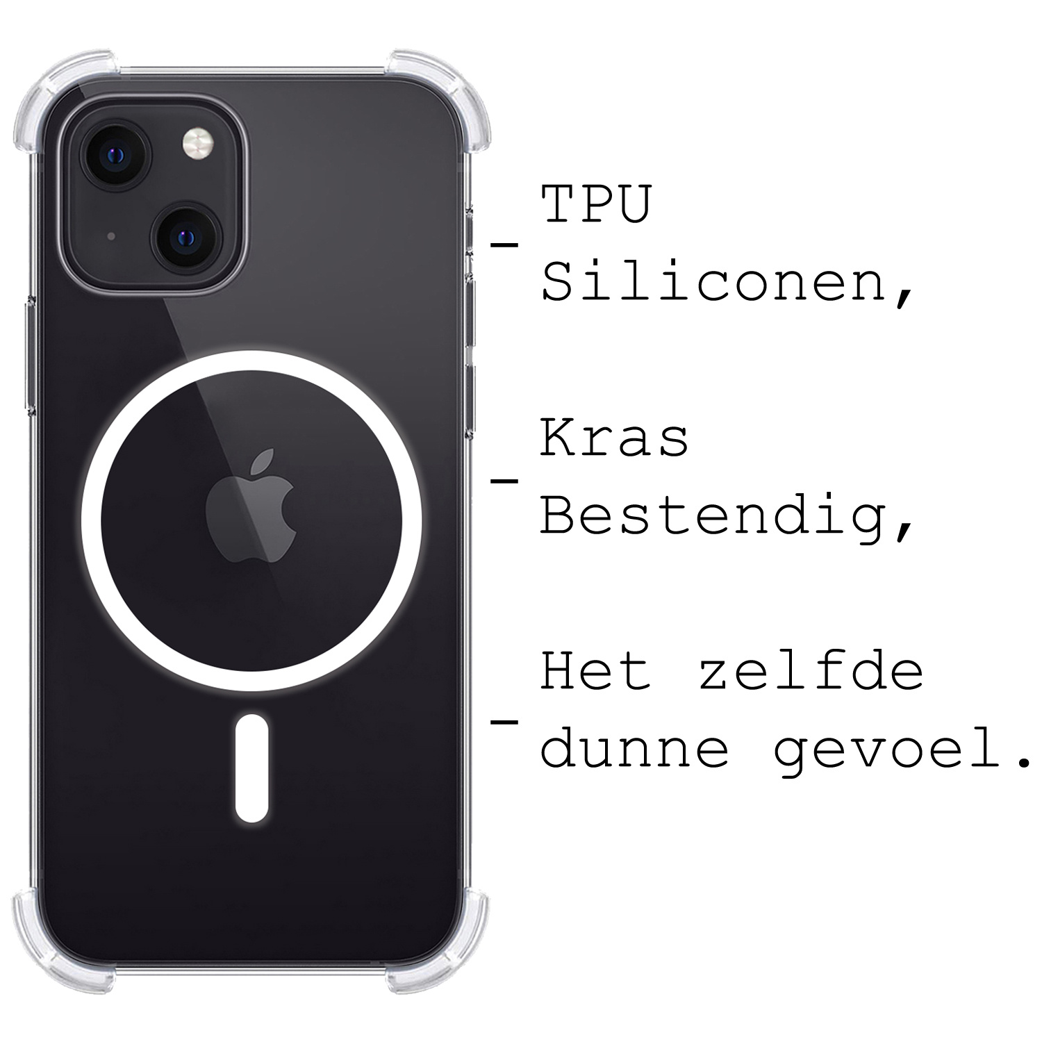 BASEY. Hoes Geschikt voor iPhone 15 Plus Hoesje Magsafe Compatible Shock Proof Case Transparant - Hoesje Geschikt voor iPhone 15 Plus Hoes Magsafe Cover Shockproof