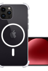 NoXx Hoes Geschikt voor iPhone 15 Pro Hoesje Geschikt voor Magsafe Hoesje Cover Shock Proof Case - Transparant