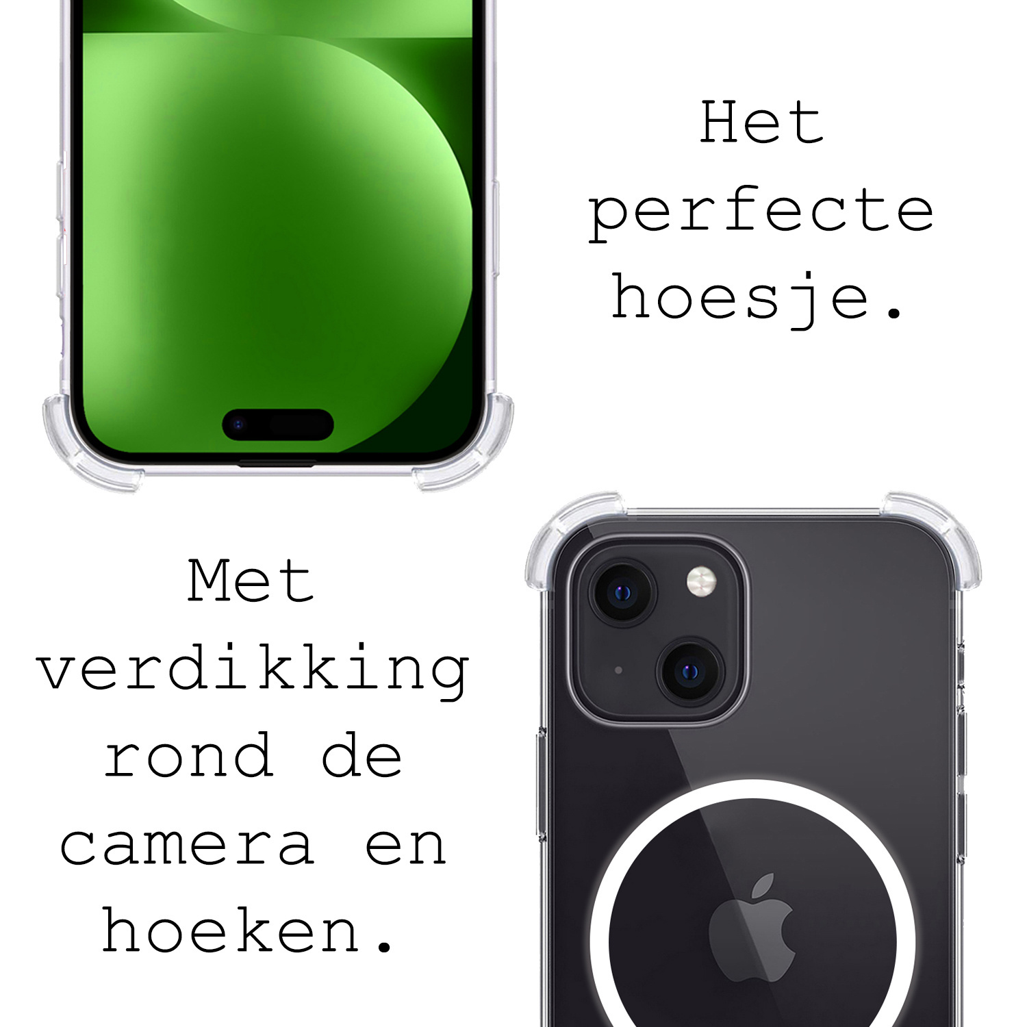 BASEY. Hoes Geschikt voor iPhone 15 Plus Hoesje Magsafe Compatible Shock Proof Case Transparant Met 2x Screenprotector - Hoesje Geschikt voor iPhone 15 Plus Hoes Magsafe Cover Shockproof